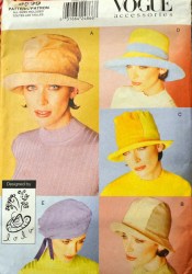 9599 SYNTHETIC SUEDE 4 BRIM HATS, 1 BERET VOGUE PATTERN XS-LG